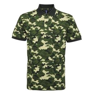 Asquith & Fox herenpoloshirt met korte mouwen en camouflageprint 2XL blauw