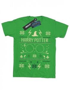 Katoenen T-shirt met kerstpatroon van Harry Potter voor meisjes 12-13 bordeaux