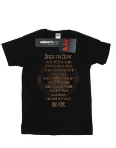 AC/DC jongens rock of buste songteksten T-shirt 12-13 zwart