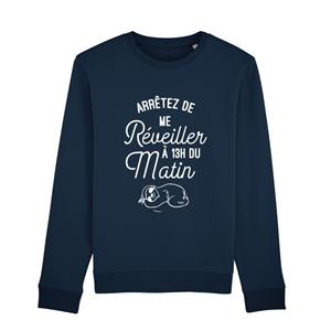 Enkr Herensweater - STOP MET WAKKER WORDEN OM 1 uur 'S OCHTEND XS marineblauwe kleur