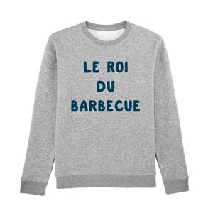 Enkr Herensweater - DE KONING VAN DE BARBECUE XS heide grijze kleur