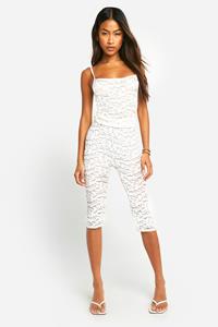 Boohoo Kanten Capri Broek, Black