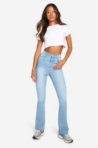 Boohoo Tall Flared Licht Gebleekte High Waist Skinny Jeans, Light Wash