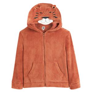 Homewear vest met kap, in fleece