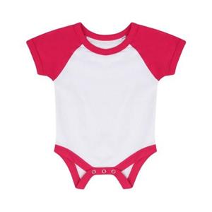 Larkwood Baby jongens/meisjes essentiële honkbalbodysuit met korte mouwen 0-3 Months grijs/wit