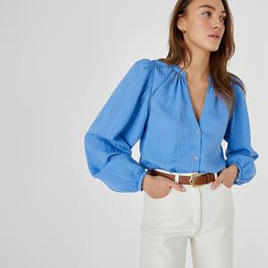 LA REDOUTE COLLECTIONS Losvallende blouse met V-hals en ballonmouwen