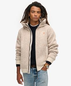 Superdry Mannen Bonded Gebreid Bomberjack met Capuchon Grijs