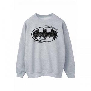 Batman heren sweatshirt met schetslogo L wit