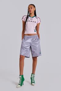 Jaded London Silver Alyx Longline Football Shorts