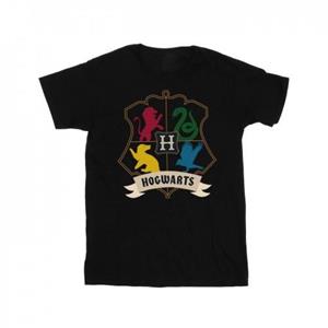 Harry Potter Girls Houses Crest katoenen T-shirt 12-13 zwart
