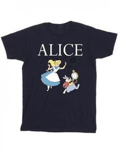 Disney jongens Alice In Wonderland Volg het konijn T-shirt 12-13 marineblauwe kleur