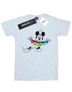 Disney Mickey Mouse T-shirt met regenboogketting voor jongens 12-13 wit