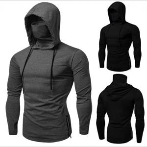 Big Thumb 2024 Nieuwe Mannen Effen Zwart Grijs Hoodie Lange Mouw Sweatshirt Met Capuchon Voor Man Sport Fitness Gym Running Casual Trui tops M zwart