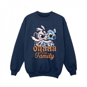 Disney Girls Lilo en Stitch Ohana Angel Hug Sweatshirt 12-13 zwart