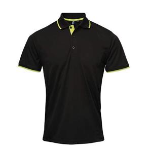 Premier heren coolchecker contrast piqué poloshirt XL oranje/zwart