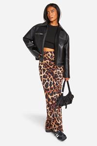 Boohoo Petite Luipaardprint Maxi Rok, Leopard