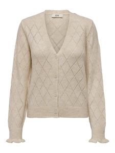 Jacqueline de Yong Jdyletty ls v-neck struc cardi knt ecru