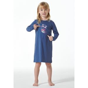 Nachtjapon lange mouwen organic cotton panda blauw - Girls World 