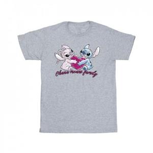Disney meisjes Lilo en Stitch Ohana hart met engel katoenen T-shirt 5-6 Years wit