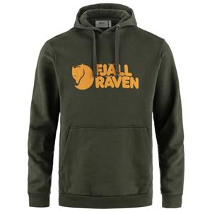 Fjallraven Logo Hoodie Trui Heren Deep Forest
