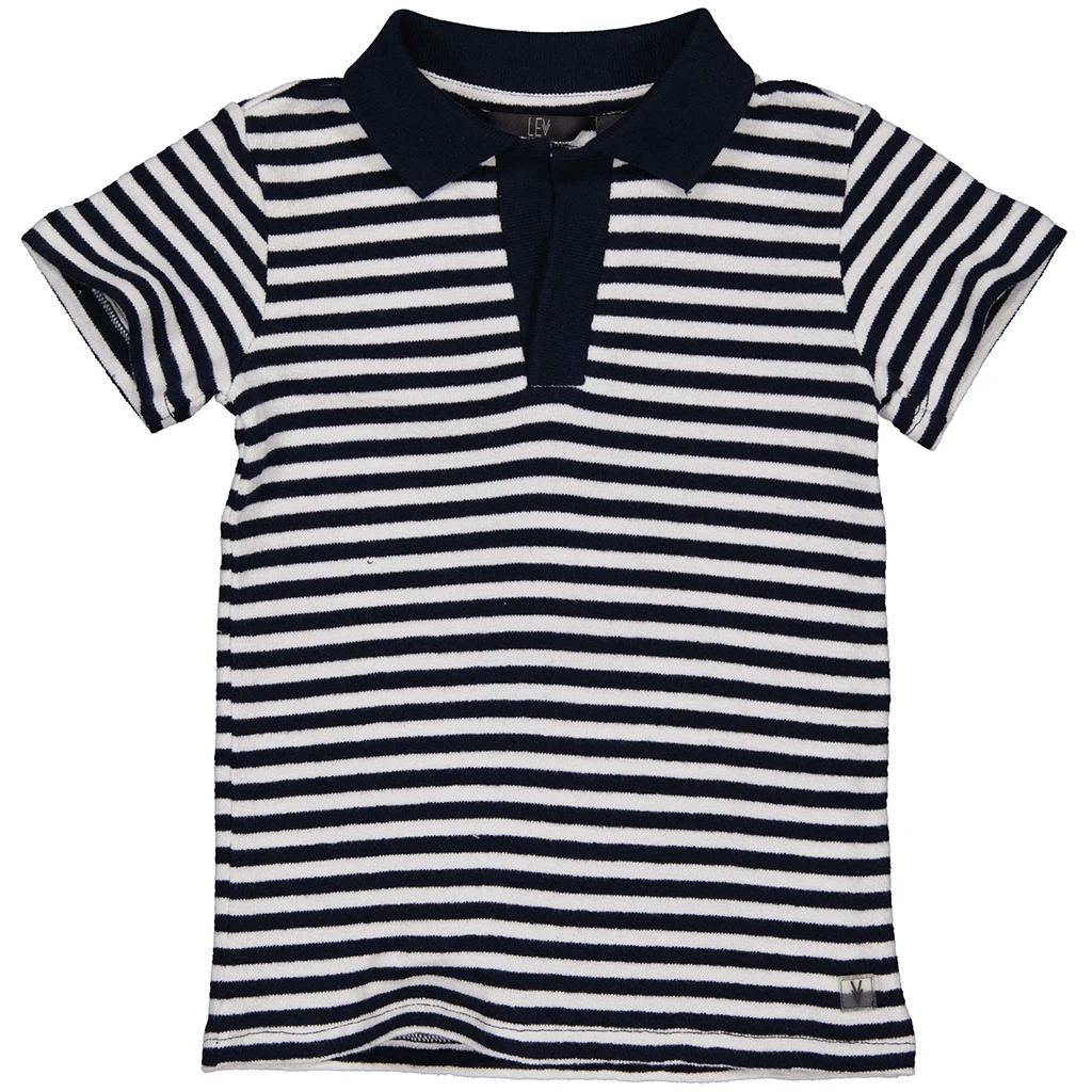 LEVV-collectie Polo Marlon (aop blue stripe)