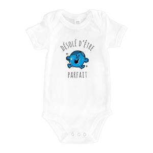 Monsieur Madame SORRY DAT JE PERFECTE bodysuit bent 3/6 mois wit