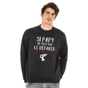 Les Éphémères Herensweater - ALS PAPY HET NIET KAN FIXEN 2 XS zwart