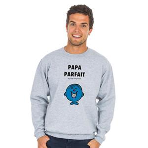 Monsieur Madame Herensweater - PERFECTE DAD 2 XS heide grijze kleur