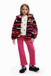 Jas met bontlook en multicolor dierenprint