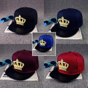ZHAO FAN-Electronic Trend metalen kroonkurk Hiphoppet Street Tide Mesh Cap Zwarte zonnehoed met platte rand zwart
