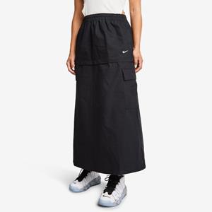 Nike Sportswear Essential geweven midi-cargorok met halfhoge taille voor dames - Zwart