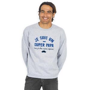 We are family Herensweater - IK BEN EEN GEWELDIGE VADER OMDAT IK GEWELDIGE KINDEREN HEB XS heide grijze kleur