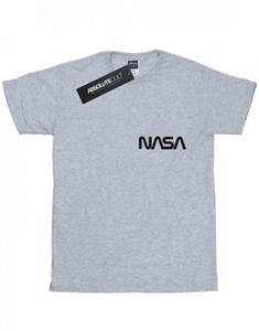 NASA meisjes modern logo katoenen T-shirt op de borst 9-11 Years wit