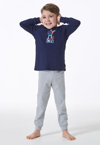 Schiesser Pyjama lange honden skateboard donkerblauw - Boys World 