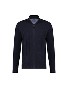 Fellows United Vest Rough Cable Front And Navy  