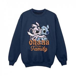 Disney Boys Lilo en Stitch Ohana Angel Hug Sweatshirt 12-13 zwart