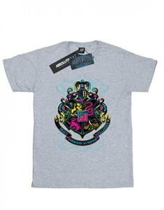 Harry Potter meisjes Neon Zweinstein Crest katoenen T-shirt 9-11 Years wit