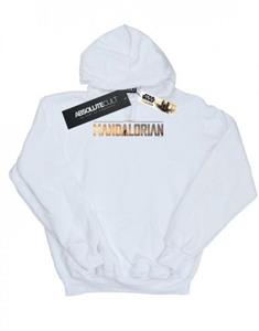 Star Wars heren hoodie met logo uit de Mandalorian-serie M wit