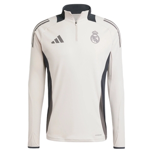 adidas Real Madrid Trainingstrui 1/4-Zip Europees 2024-2025 Beige Donkergrijs Bruin