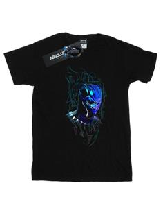 Marvel meisjes Black Panther Neon Mask katoenen T-shirt 12-13 zwart