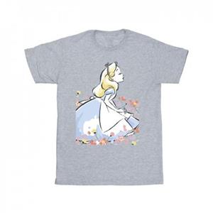 Disney meisjes Alice In Wonderland schets bloemen katoenen T-shirt 9-11 Years wit