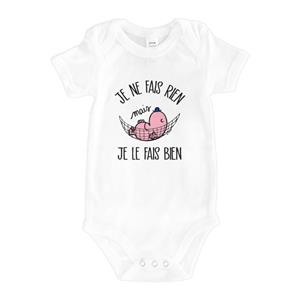 Monsieur Madame Romper - IK DOE NIETS MAAR IK DOE HET GOED 3/6 mois wit