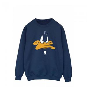 Looney Tunes Heren Daffy Duck Face Sweatshirt L zwart