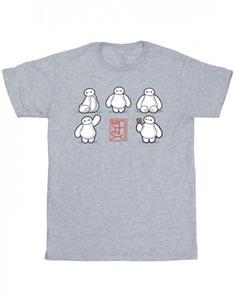 Disney Girls Big Hero 6 Baymax Many Poses katoenen T-shirt 5-6 Years wit