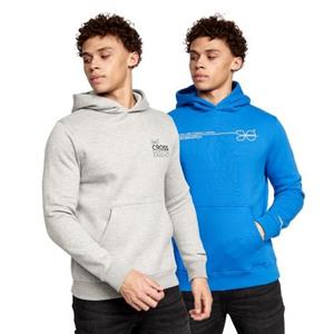 Crosshatch Burmax-hoodie voor heren (Pak van 2) L blauw/grijs