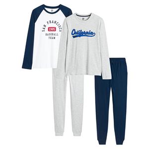 LA REDOUTE COLLECTIONS Set van 2 pyjama's in jersey met tekst
