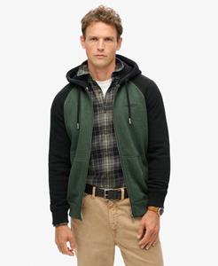 Superdry Mannen Essential Baseball-hoodie met Rits Groen