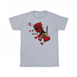 Marvel Deadpool Love Arrow katoenen T-shirt voor meisjes 9-11 Years wit