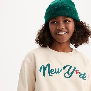 LA REDOUTE COLLECTIONS Sweater met ronde hals, in molton, bedrukt New York