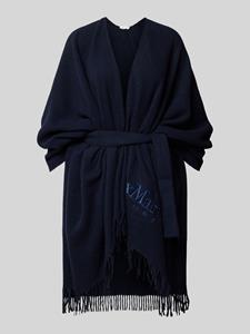 MM Poncho van wolmix met labelstitching, model 'MARTORA'